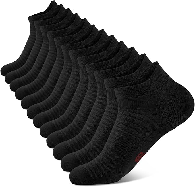 Compression Running Ankle Socks (6 Pairs) for Men & Women, Running Socks With Arch Support