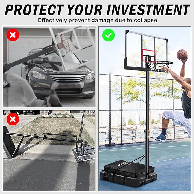 TRINKA Portable Basketball Hoop Sandbag, Heavy Duty Weighted Base Anchor for Basketball Hoops, Holds 300+ lbs, Weather Resistant Waterproof Dustproof Oxford Fabric Sand Bag