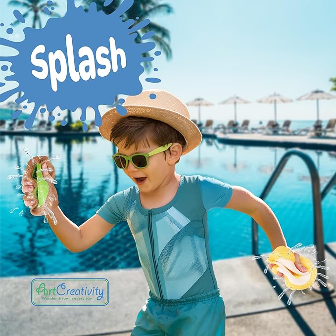 ArtCreativity Fruit Water Splash Toys - Set of 3 - Spongy Bath Toys for Kids - Vibrant Colors with 3 Different Fruit Designs - Bathtub Toys for Fun in The Tub - Kids Pool Toys and Pool Accessories