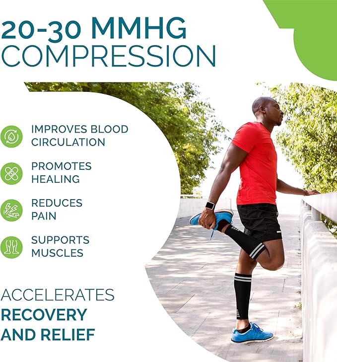 Run Forever Calf Compression Sleeves for Men and Women - Leg Compression Sleeve - Footless Compression Socks for runners