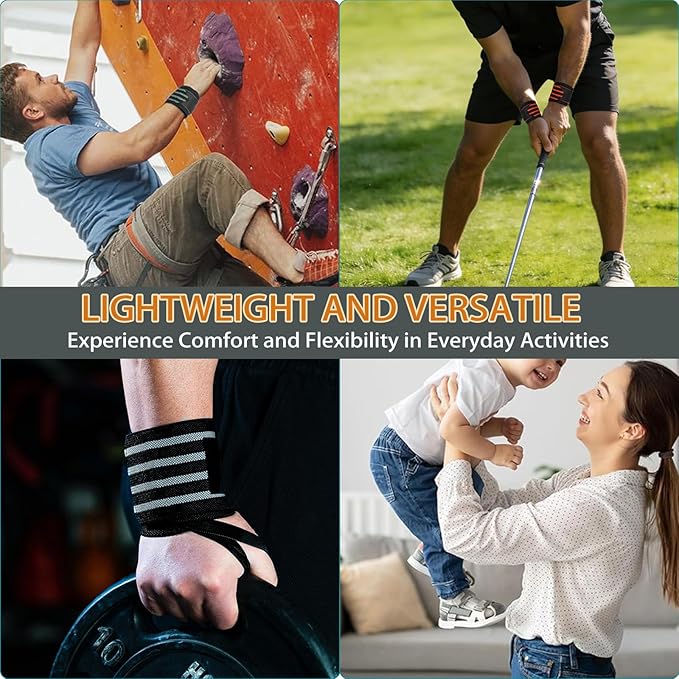 Wrist Wraps for Weightlifting 18" Professional Gym Wrist Straps for Lifting with Heavy Duty Thumb Loop Support for Powerlifting,Bench,Cross Training, Elastic Wrist Brace for Men Women Work Out