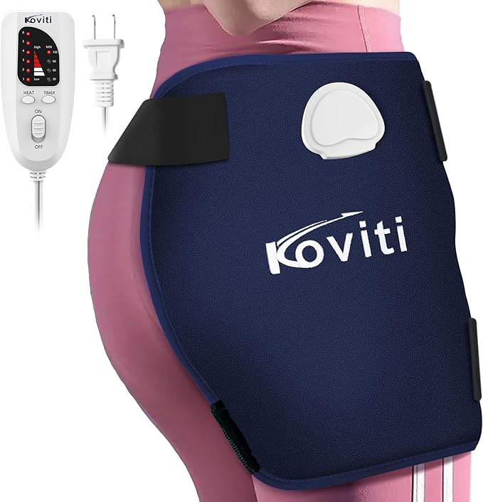 Koviti Hip Heating Pad for Sciatica Pain Relief - FSA HSA Eligible Heated Hip Brace Electric Heat Pad for Lower Back Thigh Buttock Birthday Gifts Hot Physical Therapy for Women Men Mom