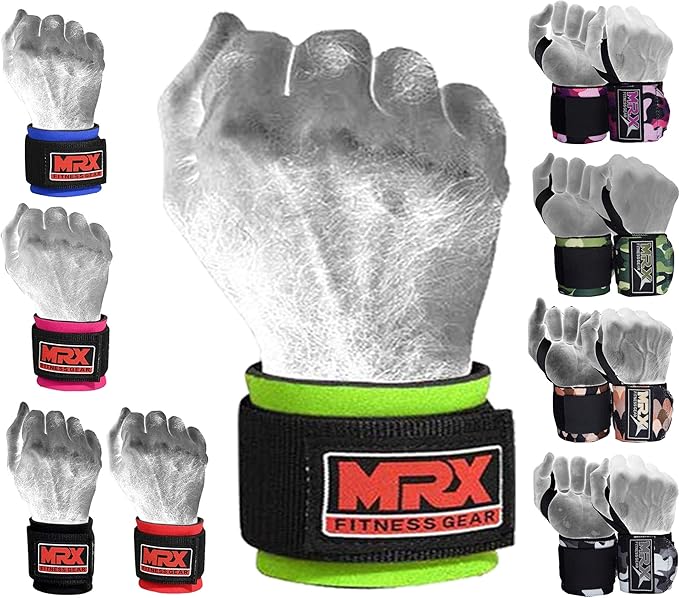 MRX Weight Lifting Wrist Wraps for Wrist Support Lifting Straps Gym Bodybuilding Training Workout for Men and Women