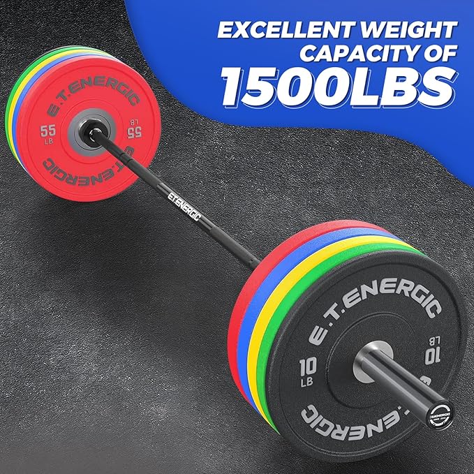 7ft Olympic Barbell Bar 45LB Load 1500lbs Capacity Available, for Gym Home Exercises, Weightlifting, Powerlifting for 2" Olympic Plates