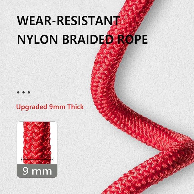 Weighted Jump Rope Nylon Adjustable - Tangle-Free Jump Rope for Women, Men, Kids, and Adults with Foam Handle, Rapid Speed with Ball Bearings, 360° Rotation Jumprope for Exercise, Fitness and Training