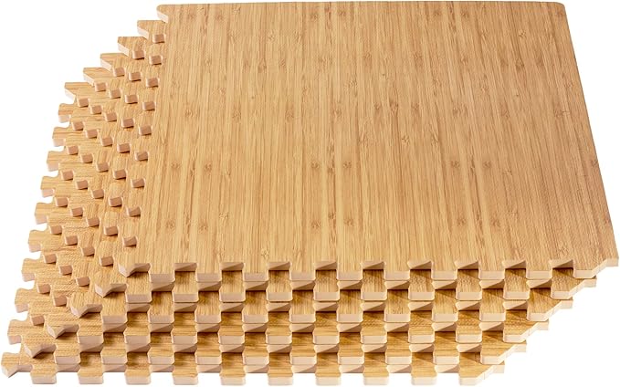 Forest Floor 3/8 Inch Thick Printed Foam Tiles, Premium Wood Grain Interlocking Foam Floor Mats, Anti-Fatigue Flooring – Stylish Flooring Solution