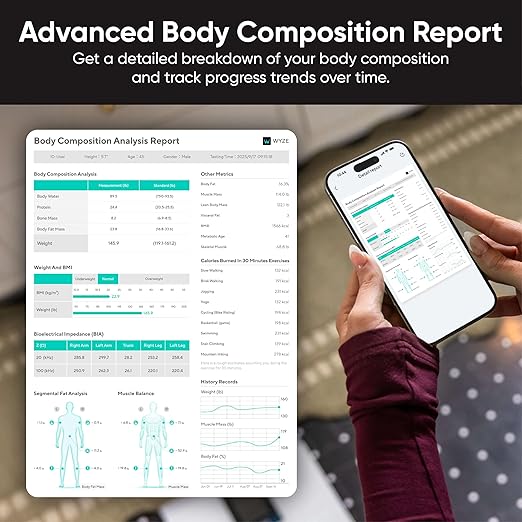 Wyze Smart Scale Ultra BodyScan with Handle – Wi-Fi & Bluetooth Body Composition Scale for Weight, BMI, Body Fat, Muscle Mass, and Segmental Measurement, 400 lbs, White