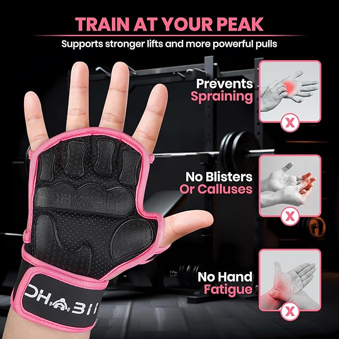 Workout Gloves for Men & Women, Smartwatch Compatible Ventilated Gym Gloves with Wrist Wrap Support, Breathable Weight Lifting Gloves for Fitness, Training & Cycling with Excellent Grip