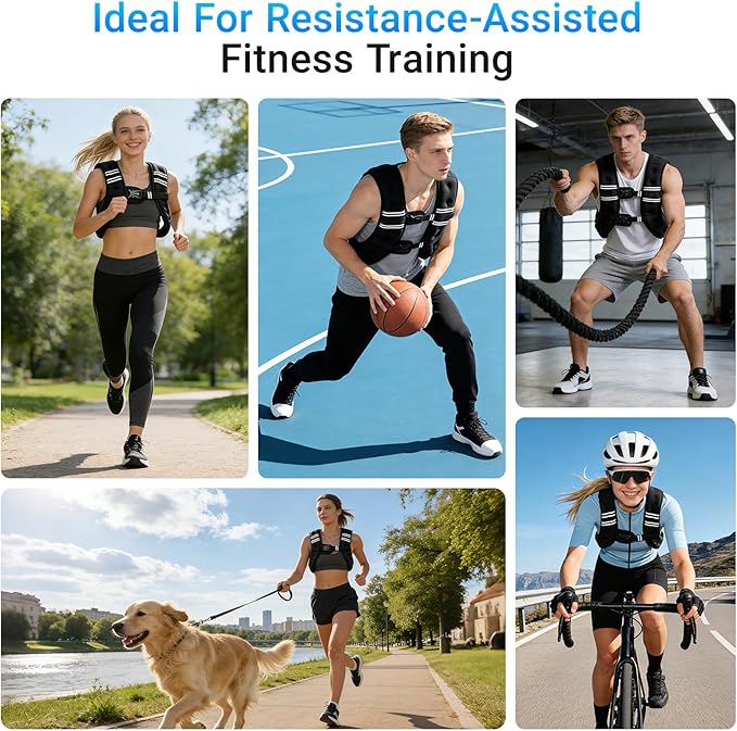 Weighted Vest, 8lb/12lb/16lb/20lb Weight Vest with Reflective Stripe for Workout, Body Weight Vests for Women, Men, Strength Training, Running, Fitness, Weight Loss, Weightlifting