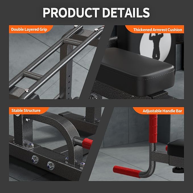 SogesHome Power Tower Pull Up Bar Dip Stand, 10 Adjustable Height Free Standing Assistive Trainer Dip Station, Multi-Function Strength Training Fitness Workout Station for Home Gym Fitness Equipment