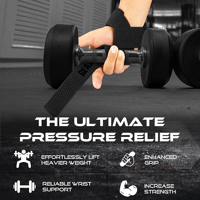 BEAST RAGE Lifting Wrist Straps for Weightlifting, Straps Gym Grip Power Workouts Lifting Straps Padded Cotton Men Women Wrap Lift, Deadlift Bodybuilding Weight Lifting Exercise Straps