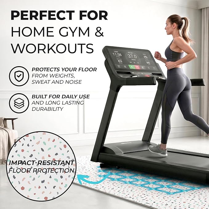 bemaxx Gym Mats Set - 12 pcs EVA Interlocking Foam Floor Tiles (24.4"x24.4"x0.4") 48 sqft Protective Gym Flooring Sports Home Workout Exercise Mats Puzzle Garage Fitness Play-Room Pool Treadmill Bike