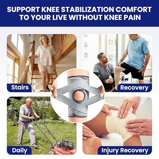Galvaran Knee Brace for Men & Women - ACL, MCL, Meniscus Tear Support & Arthritis Pain Relief - Stabilizing Knee Braces Support with Side Stabilizers & Patella Gel Pad