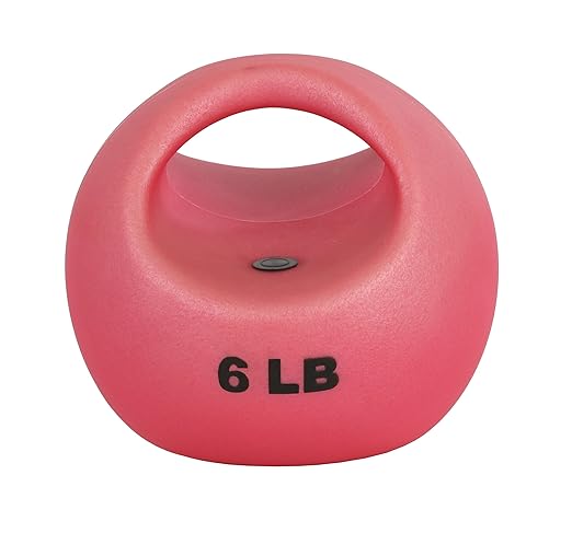CanDo 10-3292 One Handle Medicine Ball, 6 lb, Red