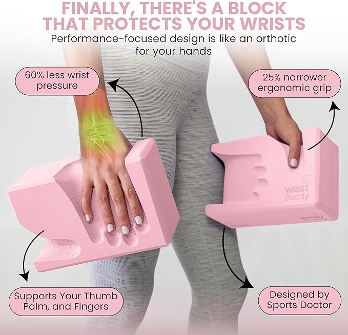 WRISTBuddy® Yoga Blocks 2-Pack (Left + Right) — Ergonomic, Hand-Shaped EVA Blocks for Wrist Relief & Better Grip | Doctor-Designed Support for Yoga, Pilates, Handstands, Push-Ups & Rehab