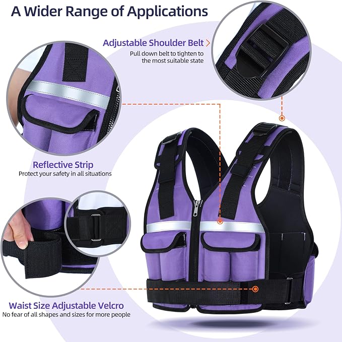 Sportneer Adjustable Weighted Vest Weights: 2-18 lbs/2-40 lbs Washable Weight Vest for Walking 16 In 1 Fast Adjust Rucking Vest for Women and Men Home Gym Running Jogging Strength Training Vests