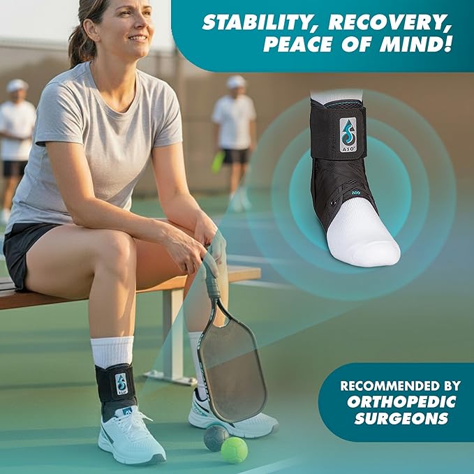 Med Spec ASO Ankle Stabilizer - Lace Up Ankle Brace for Sprained Ankle and Peroneal Tendonitis, Orthopedic Ankle Support for Men, Women, Adults, Teens and Kids, Sports Injury Recovery