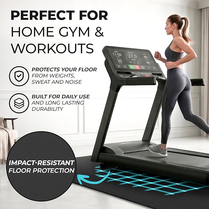 bemaxx Gym Mats Set - 48 pcs EVA Interlocking Foam Floor Tiles (24.4"x24.4"x0.4") 192 sqft Protective Gym Flooring Sports Home Workout Exercise Mats Puzzle Garage Fitness Play-Room Pool Treadmill Bike