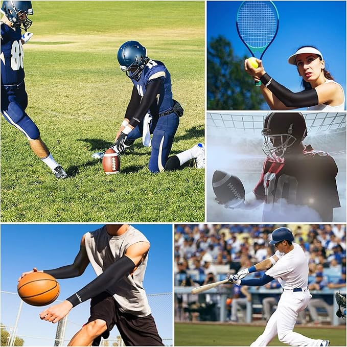 COOLOMG Basketball Compression Arm Sleeves for Baseball Football Volleyball Sports Youth Kids Adult