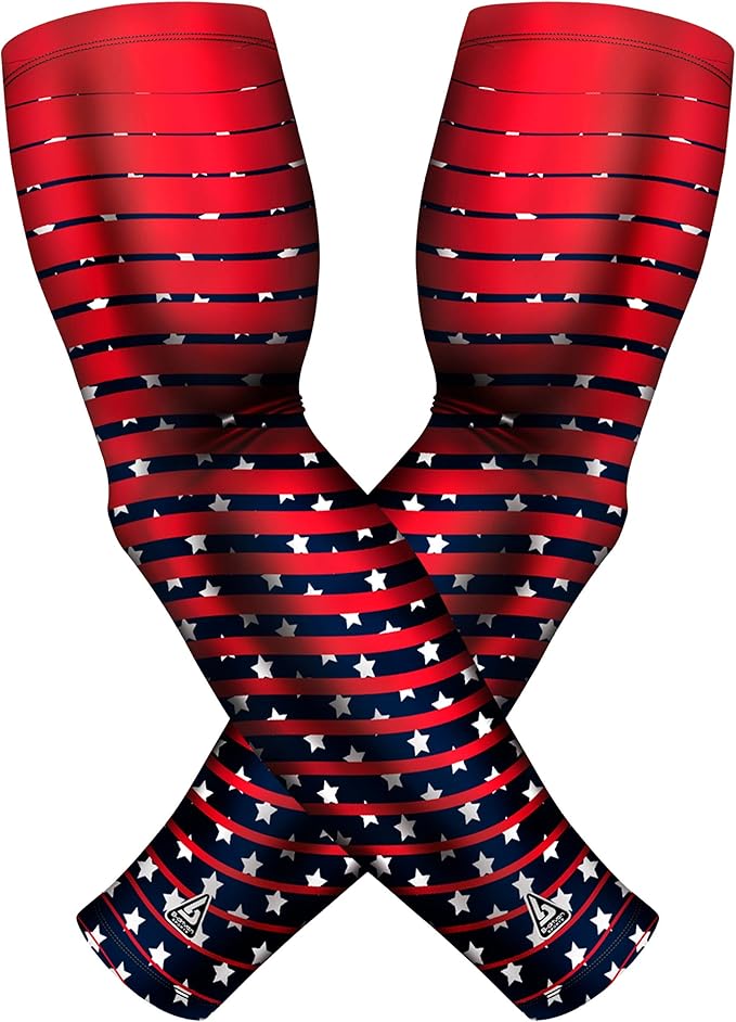 B-Driven Sports Pro Fit Compression Arm Sleeves for Men Women & Youth - Volleyball Golf Running Baseball Basketball - Pair