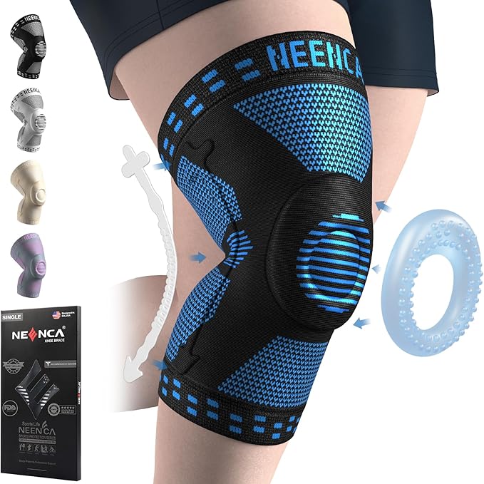NEENCA Plus Size Knee Brace for Knee Pain, Knee Support with Side Stabilizers & Patella Gel Pad, Knee Compression Sleeve for Meniscus Tear, Arthritis Joint Pain Relief, ACL, PCL, All Sports. Plus Size