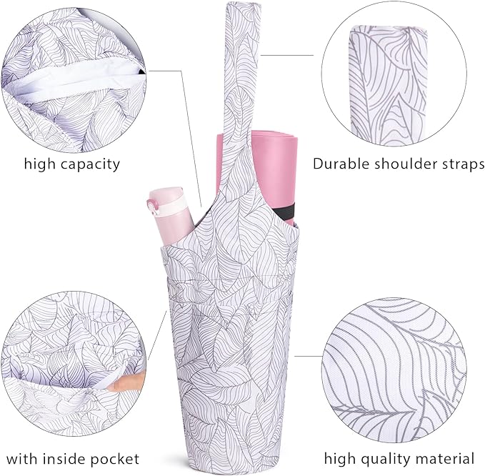 IwIeIaIrI Yoga Mat Bag for Women with Large Size Pocket and Zipper Pocket,Yoga Bag Mat Carrier Holder Fits Most Your Stuff,Yoga Accessories Gifts