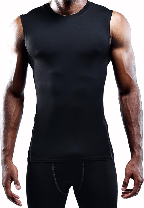 NELEUS Men's 3 Pack Athletic Compression Under Base Layer Sport Tank Top