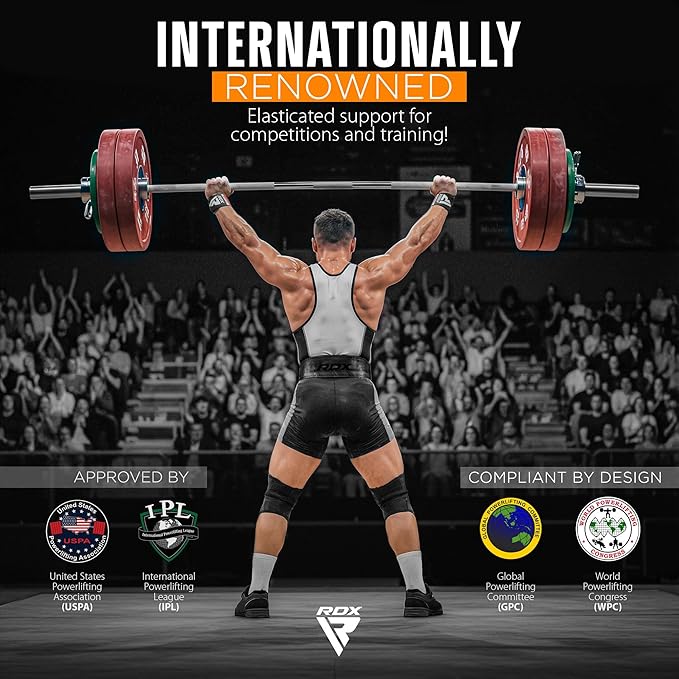 RDX Wrist Wraps for Weightlifting (Pair), IPL USPA Approved, Elasticated 18” Cotton Straps Support with Thumb Loop, Gym Wrap for Weight Lifting Powerlifting Competition Strength Training Bodybuilding