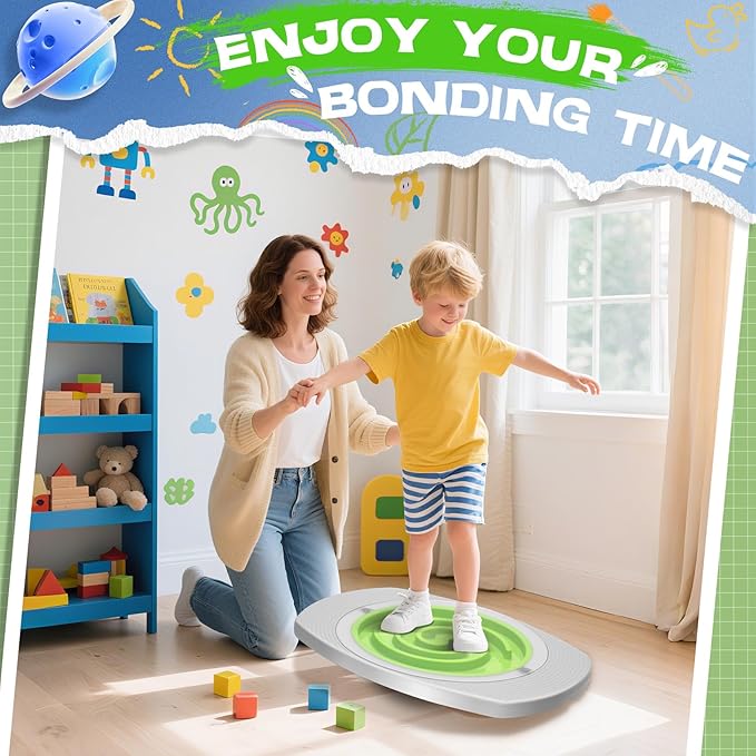Balance Board Maze for Kids Sensory Training - 20" Wobble Board to Develop Coordination & Reduce Screen Time - 3 Difficulty Levels for More Fun - Ideal Load 100lbs - Meaningful Gift for Children