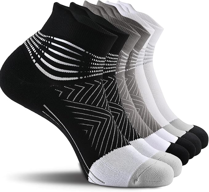 IRAMY Compression Ankle Support Socks Women - Wicking, Cushioned Athletic, Plantar Fasciitis Relief 2/3/6 Pairs