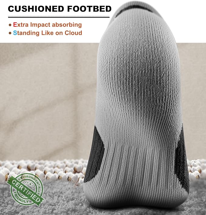 BULLIANT Men Running Socks,Active Ankle Socks No Show For Men With Cushioned Footbed Arch Support Breathable Wicking