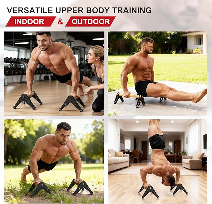 Push Up Bar - Heavy-Duty Stainless Steel Pushup Stands with Non-Slip Base, 500LB Capacity, Portable Home Gym Equipment for Strength Training & Floor Workouts