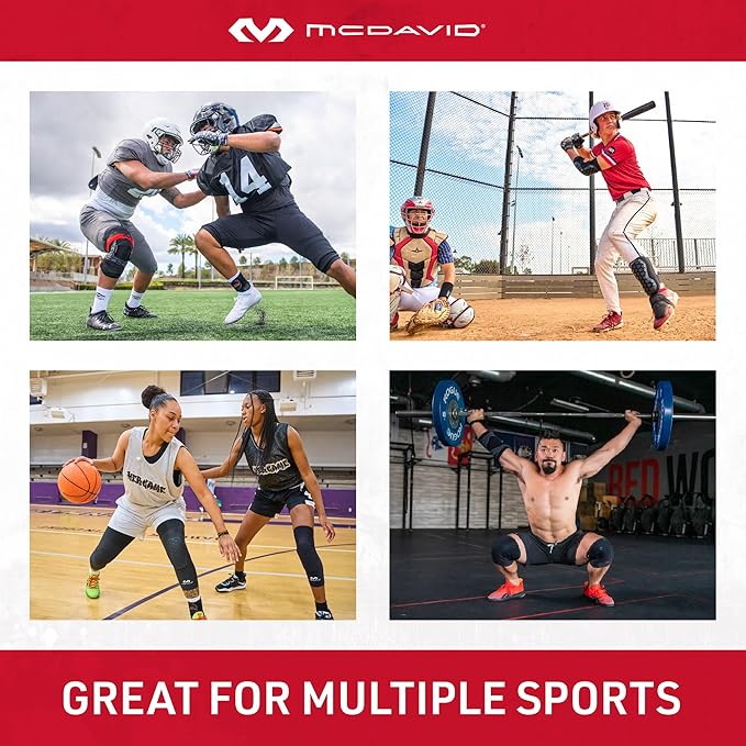 McDavid Gel Knee Brace Sleeve. Elastic Compression Sleeve for Pain, Recovery, Injury. Increases Blood Flow and Stability of the Patella. Left or Right Leg. Arthritis, Bursitis, Tendonitis etc.