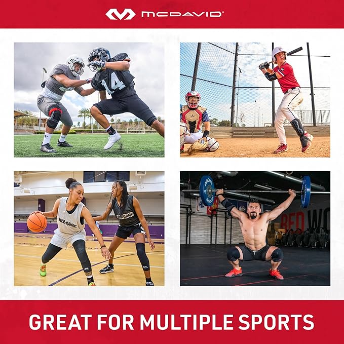 Knee Compression Sleeves: McDavid Hex Knee Pads Compression Leg Sleeve for Basketball, Volleyball, Weightlifting, and More - Pair of Sleeves