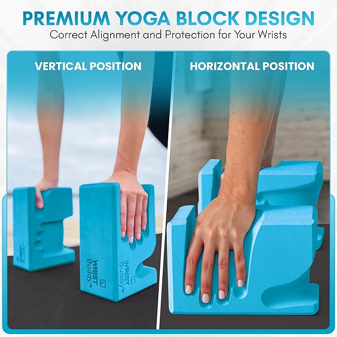 WRISTBuddy® Yoga Blocks 2-Pack (Left + Right) — Ergonomic, Hand-Shaped EVA Blocks for Wrist Relief & Better Grip | Doctor-Designed Support for Yoga, Pilates, Handstands, Push-Ups & Rehab
