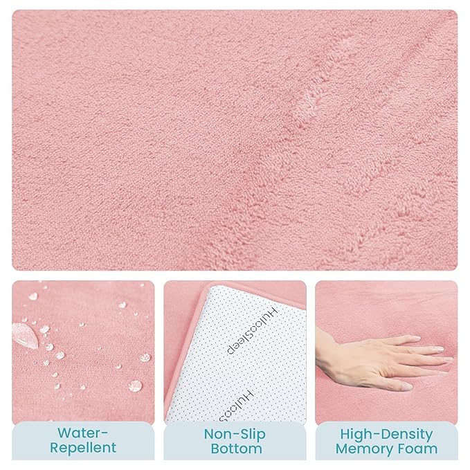 Huloo Sleep Baby Play Mat for Floor,Large 79"×79" Playpen Mat for Toddler,Infant,Kids,1.3" Thick Non-Slip Nursery Rug,Water Repellent Soft Padded Activity Mats for Tummy Time, Crawling,Playroom（Pink）