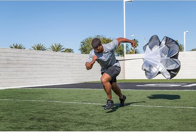 SKLZ Speed Chute Resistance Parachute for Speed and Acceleration Training Grey/Black, 54-Inch