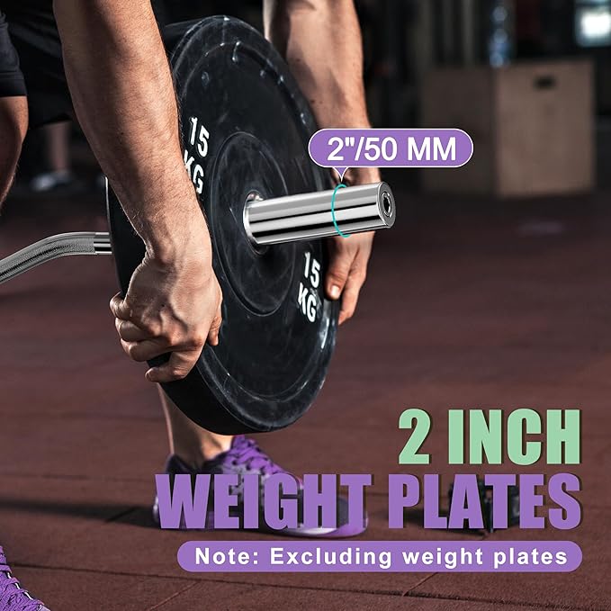 Olympic Barbell Curl Bar EZ Bar 4/5/6/7 FT Barbell Bar 300/400/500/600 Weight Capacity Strength Training Bar for Home Gym