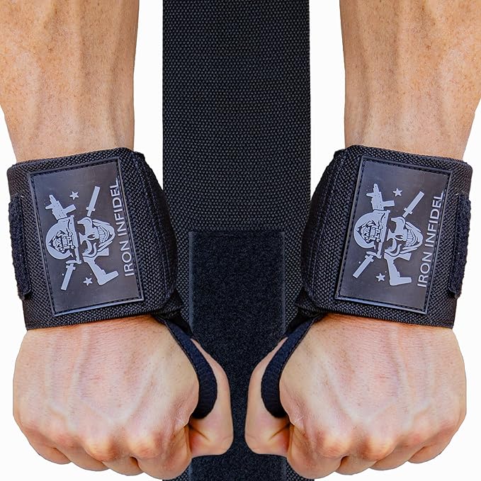Iron Infidel Wrist Wraps for Weightlifting - 18" Heavy Duty Support for Working Out, Gym Accessories for Men - Use for Lifting, Crossfit, Fitness, Exercise, Bench Press, Powerlifting