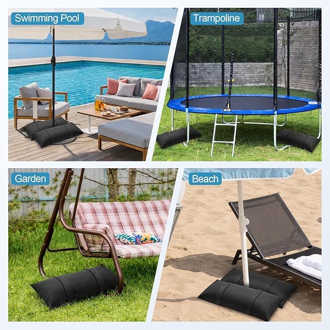 EMART Umbrella Base Weights, Durable Sand Bags for Weight, Weatherproof Fillable Heavy Duty Sandbags for Backyard Umbrella, Outdoor Furniture, Garden, Trampoline, Poolside Accessories