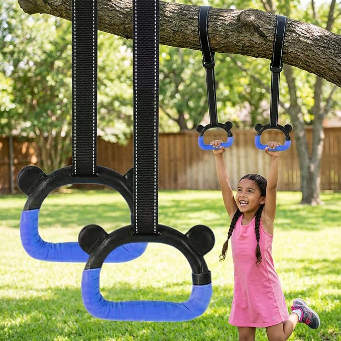 Kids Gymnastics Rings, Children's Home Gym Equipment, Children's Adjustable Strap Strength Training Rings, Pulling Rings for Physical Training