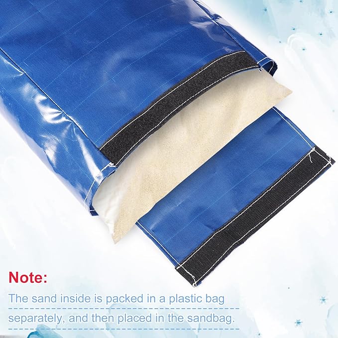 4pcs Vinyl Sandbags, Bounce House Inflatable Water Bounce House Heavy Duty Sand Bag Anchor Safety Weight Product for Water Slides Canopies and Tents (Blue)