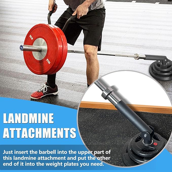 BLUSLM T Bar Row Platform Landmine Attachments for Squate Rack or Wall Mount Fits 2-inch Barbell, Landmine Base Gym Equipment, Power Cage Landmine for Almost of Power Rack