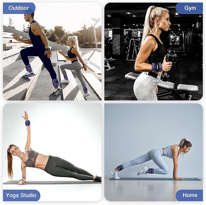 ZELUS 1 Pair Adjustable Ankle Weights, 2 4 6 8 10 lb Modularized Leg Weight Straps for Women Men, Weighted Ankle Weight Set with Removable Sandbags, 1-5 lb per Ankle Strap for Gym Yoga Jogging Walking