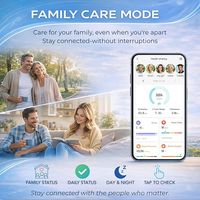 Smart Ring Health & Fitness Tracker for Men & Women – Sleep, Heart Rate & SpO₂ Monitoring, Stress & Activity Tracking, Women’s Health Support, 180+ Sports Modes, IP68 Waterproof, No Subscription Fee