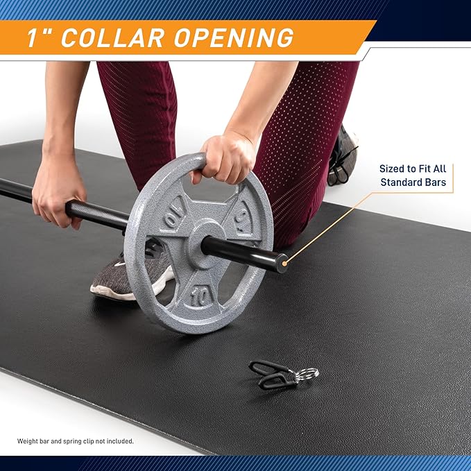 Marcy Classic 1" Cast Iron Standard Grip Plates for Strength Training and Weightlifting