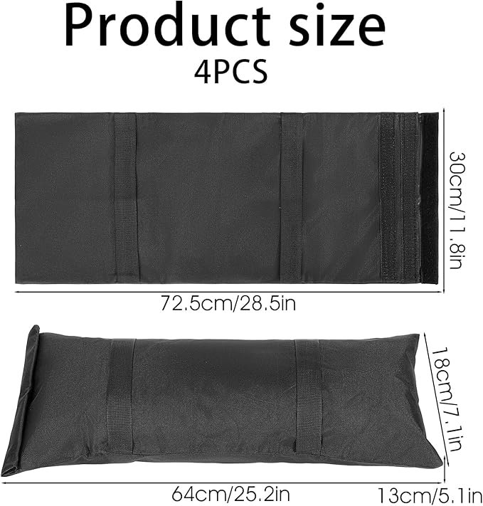 4 Pack 200 LBS Umbrella Base Weights Sandbag Sand Bags for Weight Heavy Duty Weatherproof Fillable Weighted for Outdoor Furniture Patio Umbrella Trampoline Canopy Garden Poolside Accessories