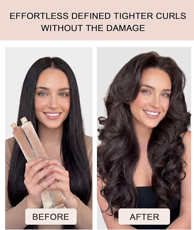 Littles Heatless Curls Overnight Rods Velvet Hair Curler to Sleep in No Heat Heatless Curling Iron Foam Sponge Flexi Rods Hair Rollers for Long Short Hair Care Styling Tools Black
