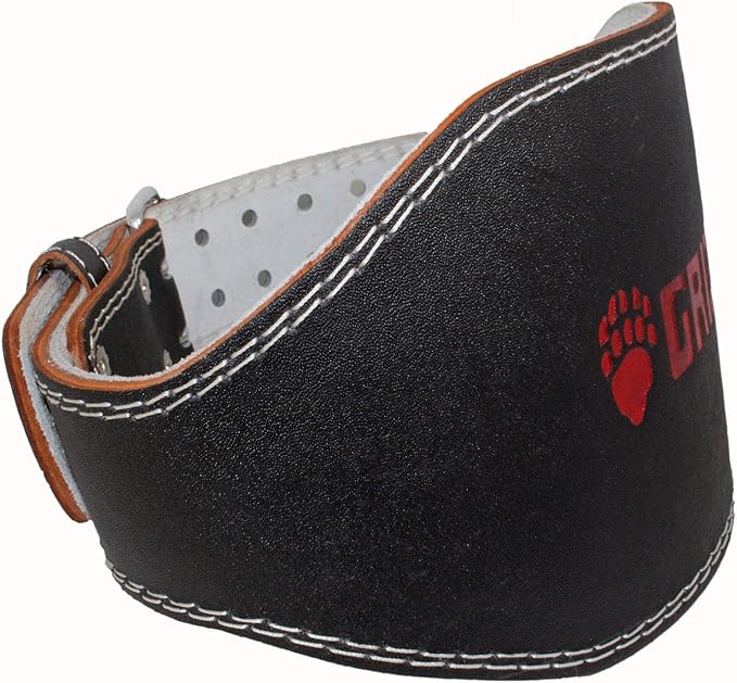 Grizzly Fitness Enforcer Padded Genuine Leather Weightlifting Belt-4" | Suede Lining | Padded for Extra Comfort | Used by Pros | Won't Dig into Hips or Back | Training Belt for Improved Biomechanics