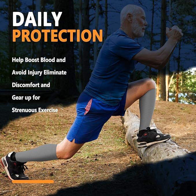 CTHH 3 Pairs Calf Compression Sleeves for Men & Women – Footless Compression Socks Leg Sleeve Support for Shin Splints